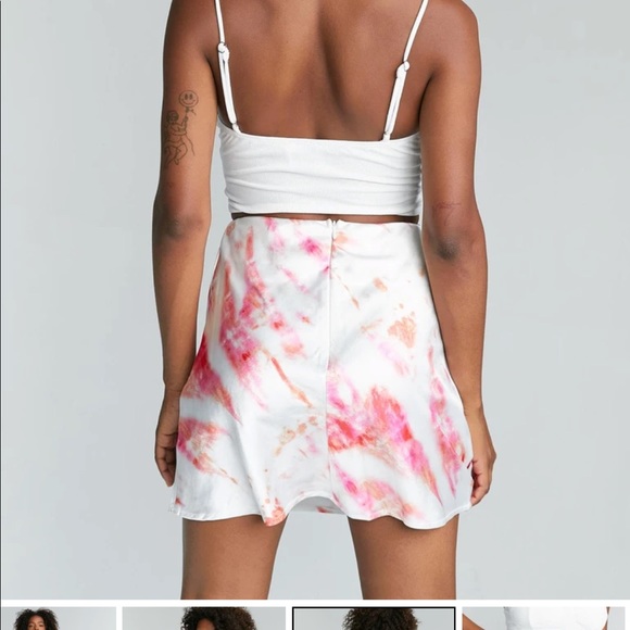 Super cute pink, white and orange tie dye mini skirt. Only worn once! - Picture 3 of 3